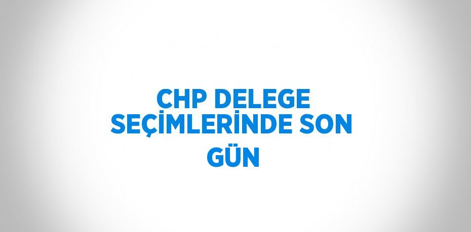 CHP DELEGE SEÇİMLERİNDE SON GÜN