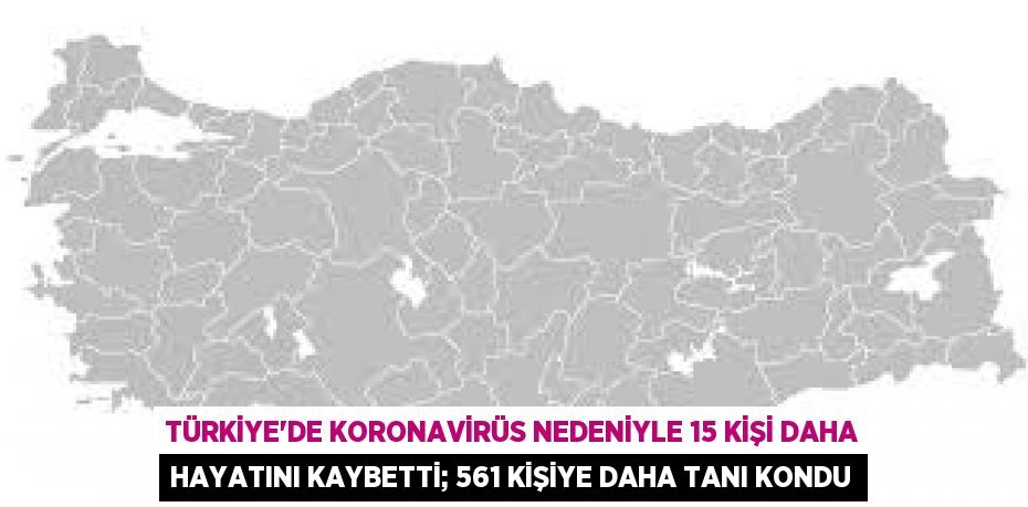 Türkiye'de Koronavirüs nedeniyle 15 kişi daha hayatını kaybetti; 561 kişiye daha tanı kondu