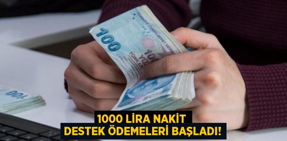 1000 lira nakit destek ödemeleri başladı!