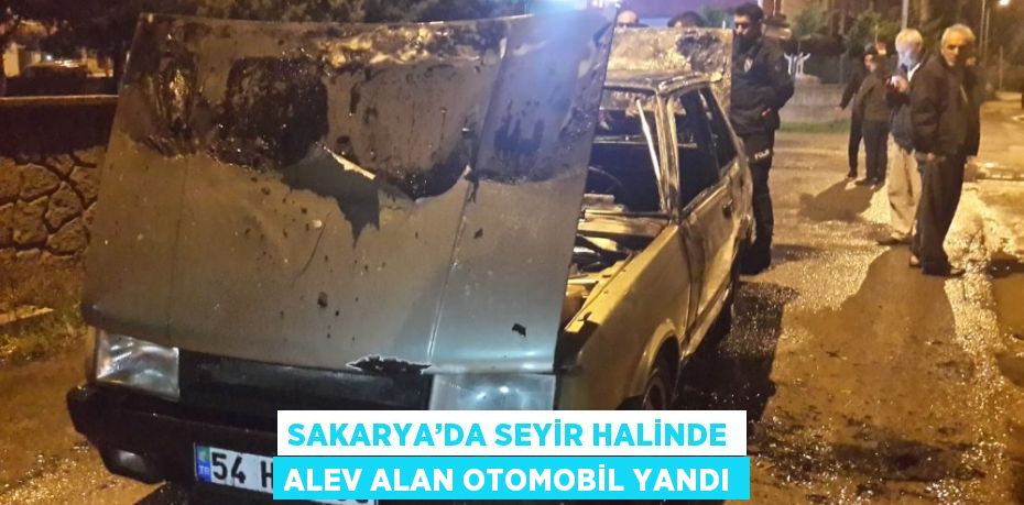 SAKARYA’DA SEYİR HALİNDE ALEV ALAN OTOMOBİL YANDI